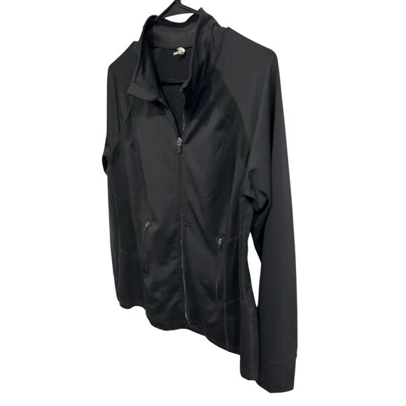Ideology Black Full Zip Activewear Jacket Mesh Panels Zippered Pockets Sz Large - Picture 3 of 10